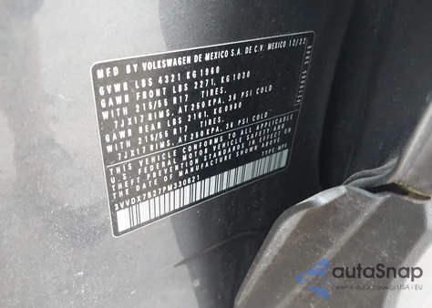 2023 Volkswagen Taos 1.5T S из США, поврежденный, VIN 3VVDX7B27PM330621